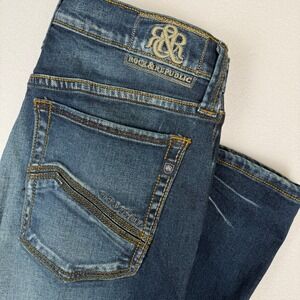 Rock Republic Henlee Bootcut Jeans Dark Wash Denim Straight Leg‎ Mens 34x33